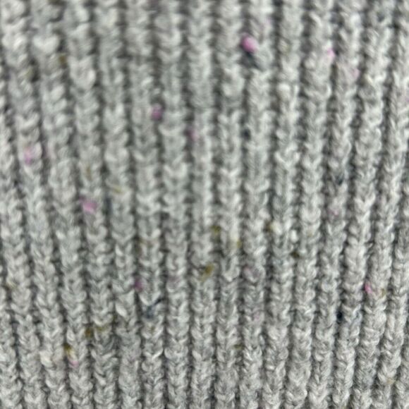 Loft Women's Size Small Confetti Knit Long Sleeve Sweater Dress Gray Tie Cuffs - Picture 4 of 12